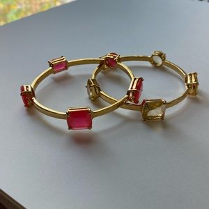 Kate Spade Pink And Clear Vegas Jewels Bangle Bracelets